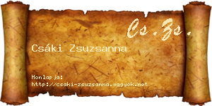 Csáki Zsuzsanna névjegykártya